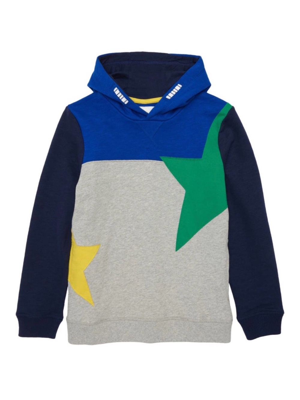Mini Boden Boys Colorblock Star Hoodie Size 4-5